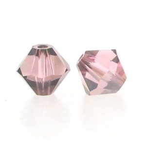 5301/5328 - 6mm Swarovski Bicone Crystal Bead - Light Rose Satin 5301/5328 - 6mm Swarovski Bicone Crystal Bead - Light Rose Satin