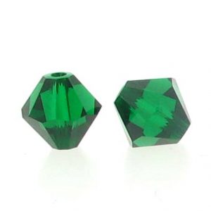 5301/5328 - 3mm Swarovski Bicone Crystal Bead - Medium Emerald 5301/5328 - 3mm Swarovski Bicone Crystal Bead - Medium Emerald
