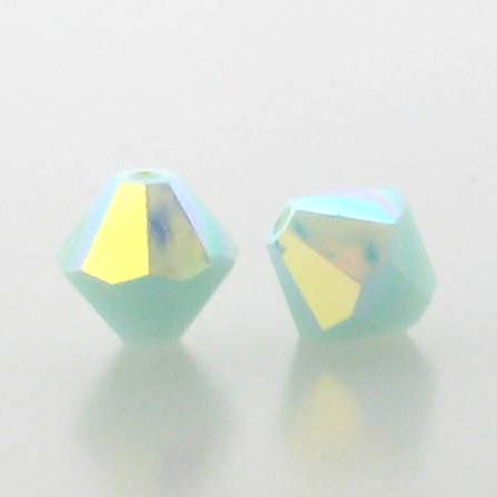 5301/5328 - 6mm Swarovski Bicone Crystal Bead - Mint Alabaster AB 5301/5328 - 6mm Swarovski Bicone Crystal Bead - Mint Alabaster AB