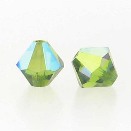 5301/5328 - 5mm Swarovski Bicone Crystal Bead - Olivine AB 5301/5328 - 5mm Swarovski Bicone Crystal Bead - Olivine AB