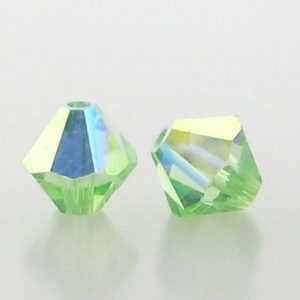 5301/5328 - 6mm Swarovski Bicone Crystal Bead - Peridot AB 5301/5328 - 6mm Swarovski Bicone Crystal Bead - Peridot AB