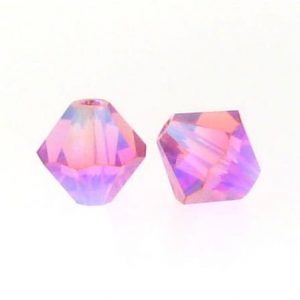 5301/5328 - 6mm Swarovski Bicone Crystal Bead - Rose AB2X 5301/5328 - 6mm Swarovski Bicone Crystal Bead - Rose AB2X