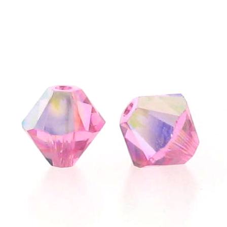 5301/5328 - 6mm Swarovski Bicone Crystal Bead - Rose AB 5301/5328 - 6mm Swarovski Bicone Crystal Bead - Rose AB