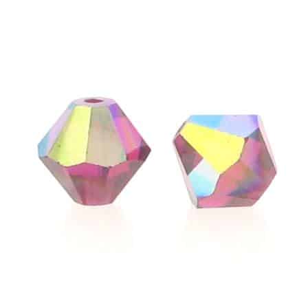 5301/5328 - 5mm Swarovski Bicone Crystal Bead - Ruby AB 5301/5328 - 5mm Swarovski Bicone Crystal Bead - Ruby AB