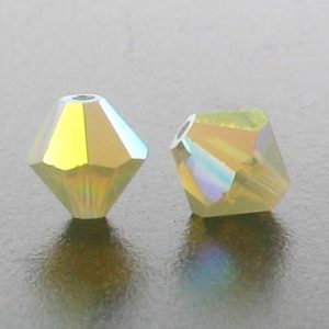 5301/5328 - 6mm Swarovski Bicone Crystal Bead - Sand Opal AB 5301/5328 - 6mm Swarovski Bicone Crystal Bead - Sand Opal AB