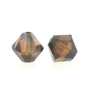 5301/5328 - 6mm Swarovski Bicone Crystal Bead - Smoked Topaz Satin 5301/5328 - 6mm Swarovski Bicone Crystal Bead - Smoked Topaz Satin