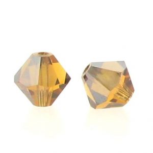 5301/5328 - 6mm Swarovski Bicone Crystal Bead - Topaz Satin 5301/5328 - 6mm Swarovski Bicone Crystal Bead - Topaz Satin