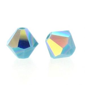 5301/5328 - 5mm Swarovski Bicone Crystal Bead - Turquoise AB 5301/5328 - 5mm Swarovski Bicone Crystal Bead - Turquoise AB