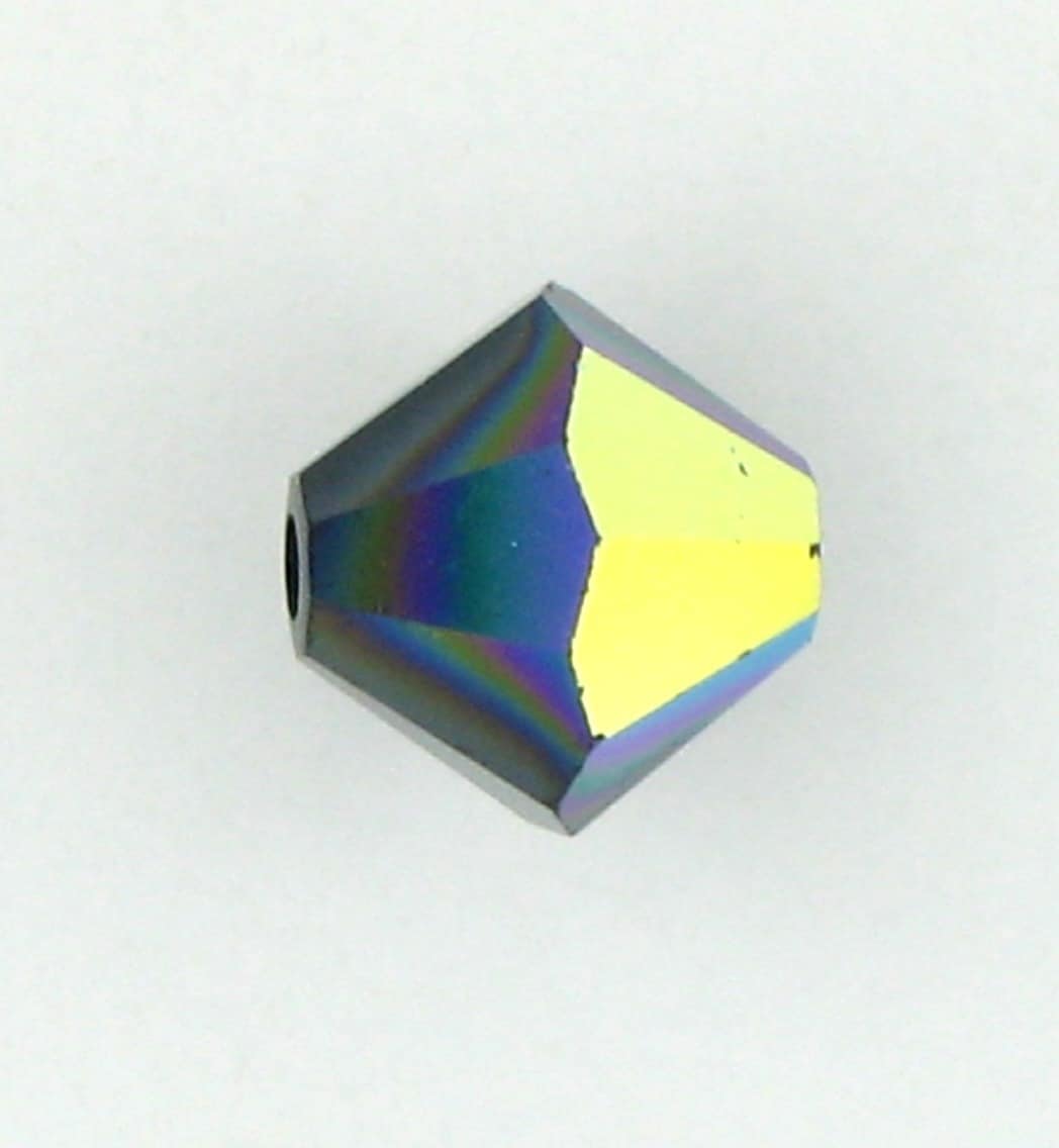 5301/5328 - 4mm Swarovski Bicone Bead - Jet AB 5301/5328 - 4mm Swarovski Bicone Bead - Jet AB