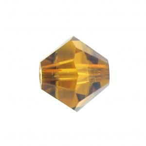 5301 - 4mm Swarovski Bicone Bead - Topaz Satin 5301 - 4mm Swarovski Bicone Bead - Topaz Satin