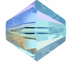 5301/5328 - 4mm Swarovski Bicone Bead - Aquamarine AB 2X 5301/5328 - 4mm Swarovski Bicone Bead - Aquamarine AB 2X