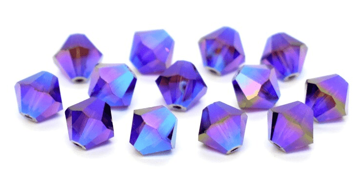 5301/5328 - 6mm Swarovski Bicone Crystal Bead - Burgundy AB2X 5301/5328 - 6mm Swarovski Bicone Crystal Bead - Burgundy AB2X