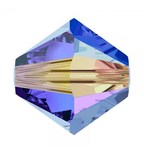 5301/5328 - 4mm Swarovski Bicone Bead - Sapphire AB2X 5301/5328 - 4mm Swarovski Bicone Bead - Sapphire AB2X