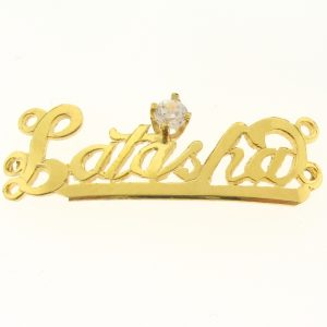 # 9780 - 14K Gold Filled Name Plate For Bracelet - Latasha # 9780 - 14K Gold Filled Name Plate For Bracelet - Latasha