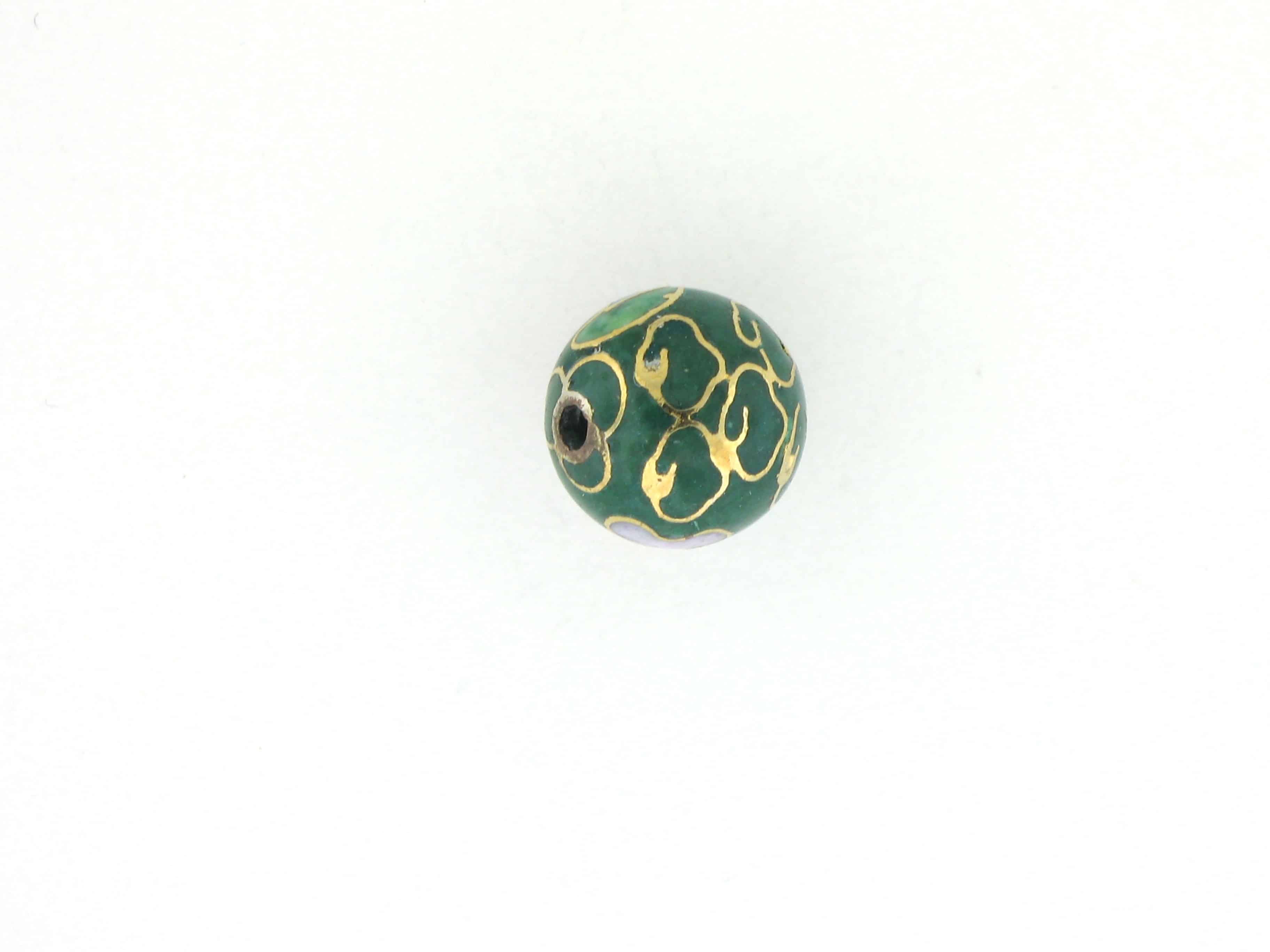 6018C - 18mm Round Cloisonne Bead - Green 6018C - 18mm Round Cloisonne Bead - Green