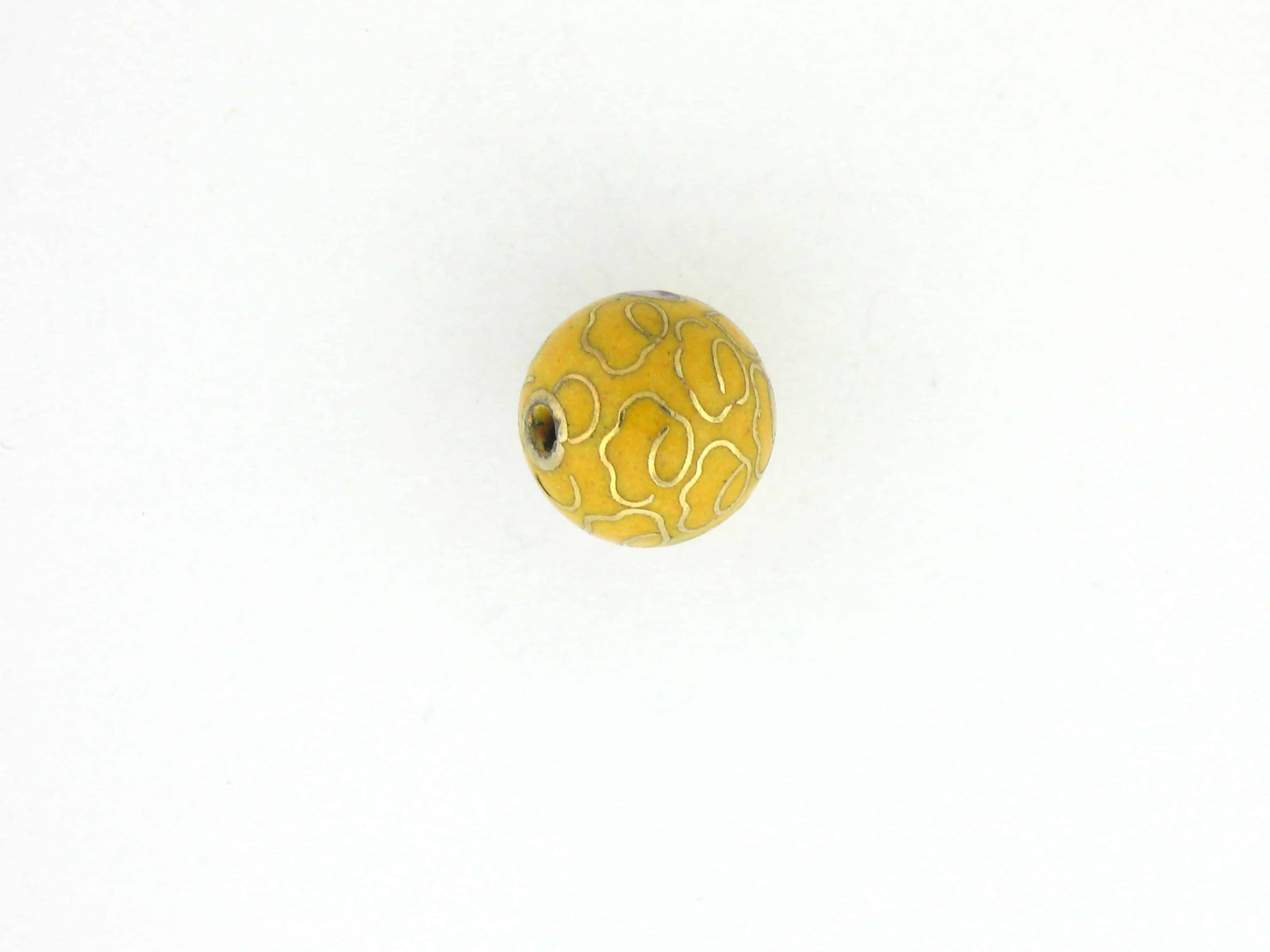 6012 - 12mm Round Cloisonne Bead - Yellow 6012 - 12mm Round Cloisonne Bead - Yellow