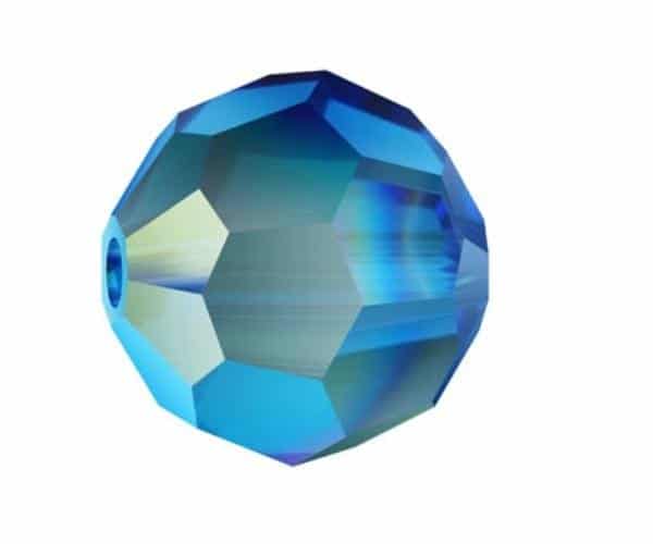 5000 - 6mm Swarovski Round Crystal Bead - Capri Blue AB 5000 - 6mm Swarovski Round Crystal Bead - Capri Blue AB