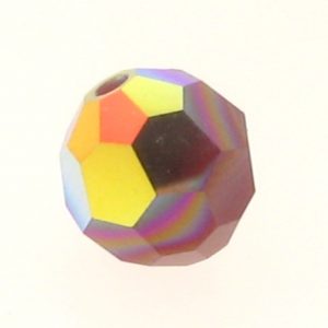 5000 - 6mm Swarovski Round Crystal Bead - Dark Red Coral AB