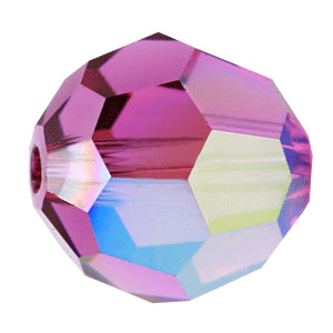 5000 - 6mm Swarovski Round Crystal Bead - Fuchsia AB
