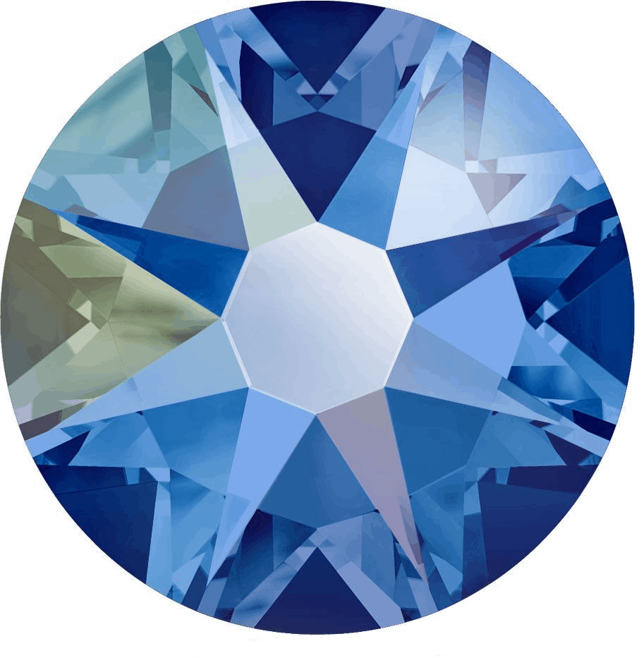 #2012 - SS16 (4.00mm) Swarovski Flat Backs - Capri Blue AB #2012 - SS16 (4.00mm) Swarovski Flat Backs - Capri Blue AB