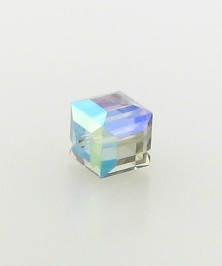 5601 - 6mm Swarovski Cube Crystal - Black Diamond AB 5601 - 6mm Swarovski Cube Crystal - Black Diamond AB