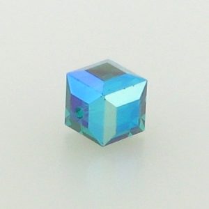 5601 - 6mm Swarovski Cube Crystal - Emerald AB 5601 - 6mm Swarovski Cube Crystal - Emerald AB