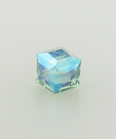 5601 - 6mm Swarovski Cube Crystal - Erinite AB 5601 - 6mm Swarovski Cube Crystal - Erinite AB