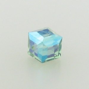5601 - 8mm Swarovski Cube Crystal - Erinite AB 5601 - 8mm Swarovski Cube Crystal - Erinite AB