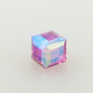 5601 - 6mm Swarovski Cube Crystal - Fuchsia AB 5601 - 6mm Swarovski Cube Crystal - Fuchsia AB