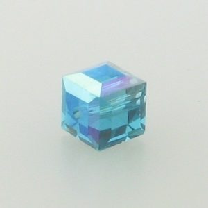 5601 - 6mm Swarovski Cube Crystal - Indicolite AB 5601 - 6mm Swarovski Cube Crystal - Indicolite AB
