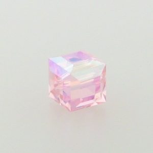 5601 - 4mm Swarovski Cube Crystal - Light Rose AB 5601 - 4mm Swarovski Cube Crystal - Light Rose AB