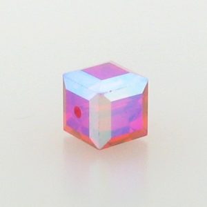 5601 - 6mm Swarovski Cube Crystal - Light Siam AB 5601 - 6mm Swarovski Cube Crystal - Light Siam AB