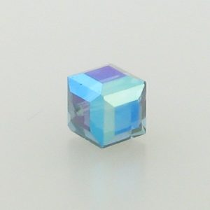 5601 - 8mm Swarovski Cube Crystal - Montana AB 5601 - 8mm Swarovski Cube Crystal - Montana AB