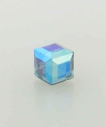 5601 - 4mm Swarovski Cube Crystal - Montana AB 5601 - 4mm Swarovski Cube Crystal - Montana AB
