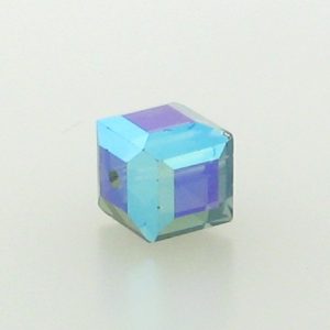 5601 - 8mm Swarovski Cube Crystal - Montana AB 5601 - 8mm Swarovski Cube Crystal - Montana AB