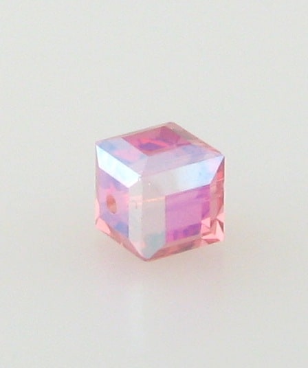5601 - 8mm Swarovski Cube Crystal - Padparadscha AB 5601 - 8mm Swarovski Cube Crystal - Padparadscha AB