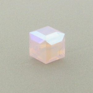 5601 - 8mm Swarovski Cube Crystal - Rose Water Opal AB 5601 - 8mm Swarovski Cube Crystal - Rose Water Opal AB