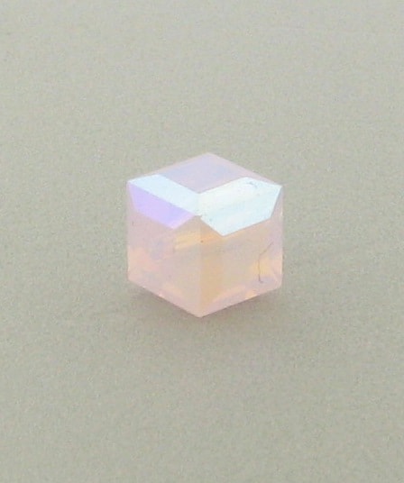 5601 - 4mm Swarovski Cube Crystal - Rose Water Opal AB 5601 - 4mm Swarovski Cube Crystal - Rose Water Opal AB
