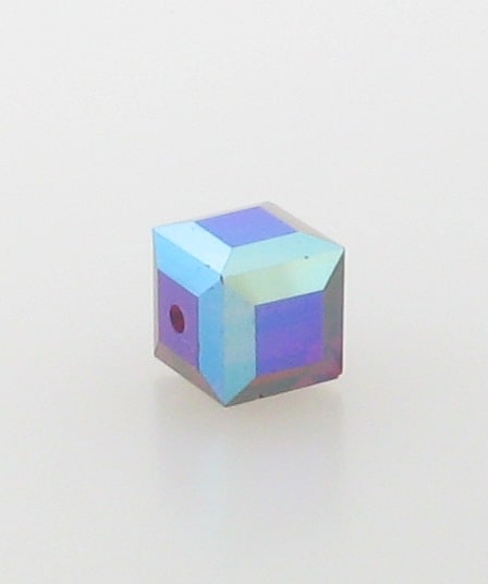 5601 - 6mm Swarovski Cube Crystal - Siam AB 5601 - 6mm Swarovski Cube Crystal - Siam AB