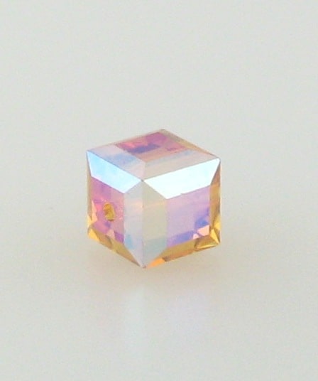 5601 - 4mm Swarovski Cube Crystal - Topaz AB 5601 - 4mm Swarovski Cube Crystal - Topaz AB