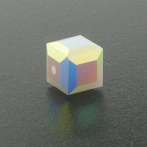 5601 - 8mm Swarovski Cube Crystal - White Alabaster AB 5601 - 8mm Swarovski Cube Crystal - White Alabaster AB