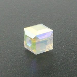 5601 - 8mm Swarovski Cube Crystal - White Opal AB 5601 - 8mm Swarovski Cube Crystal - White Opal AB
