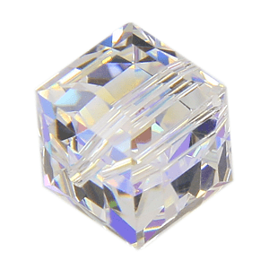 5601 - 12mm Swarovski Cube Crystal - Crystal AB