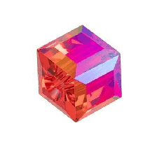 5601 - 4mm Swarovski Cube Crystal - Light Siam Shimmer 5601 - 4mm Swarovski Cube Crystal - Light Siam Shimmer