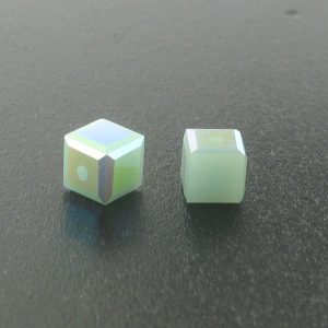 5601 - 4mm Swarovski Cube Crystal - Mint Alabaster AB 5601 - 4mm Swarovski Cube Crystal - Mint Alabaster AB