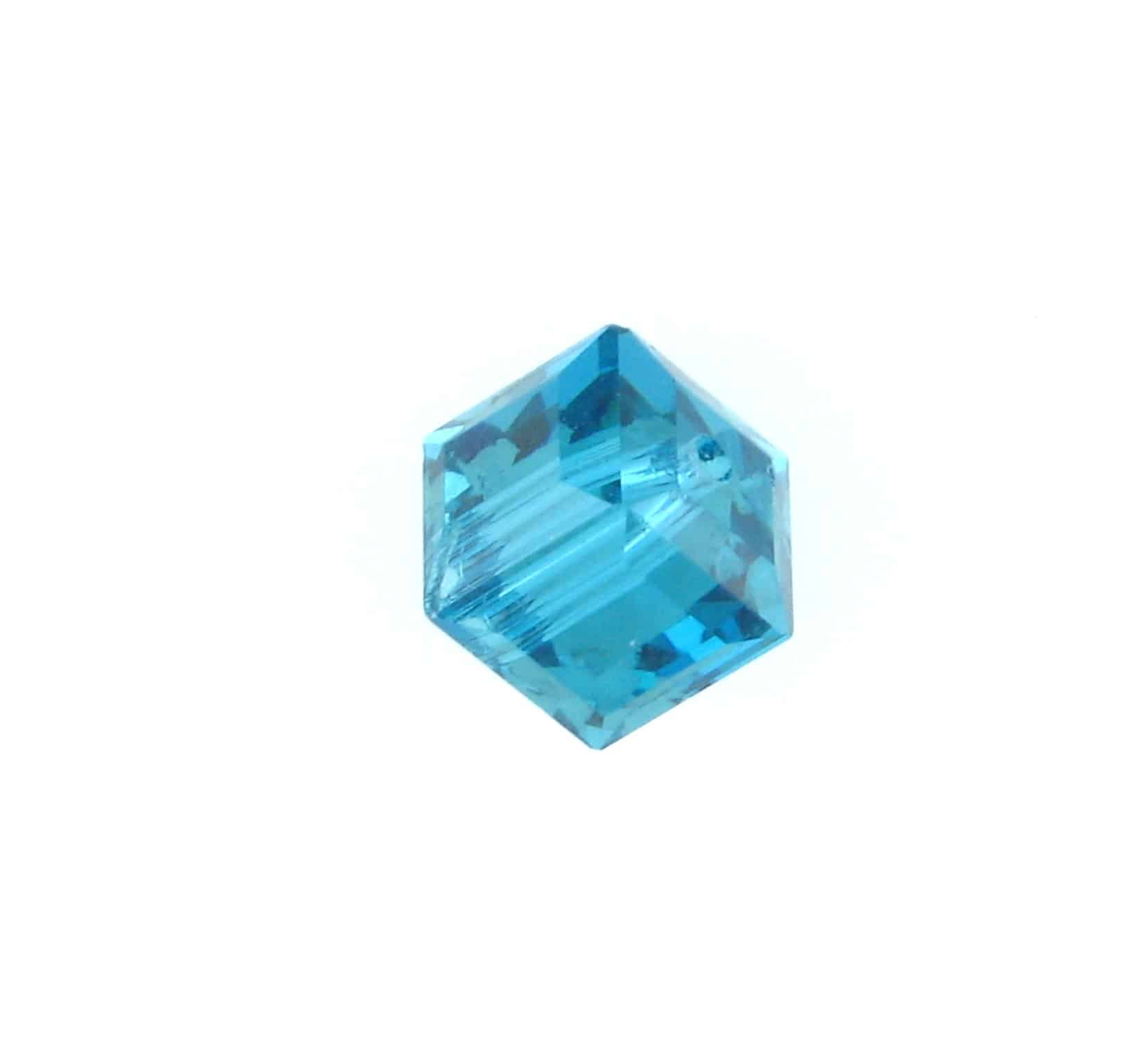 5601 - 8mm Swarovski Cube Crystal - Indicolite 5601 - 8mm Swarovski Cube Crystal - Indicolite