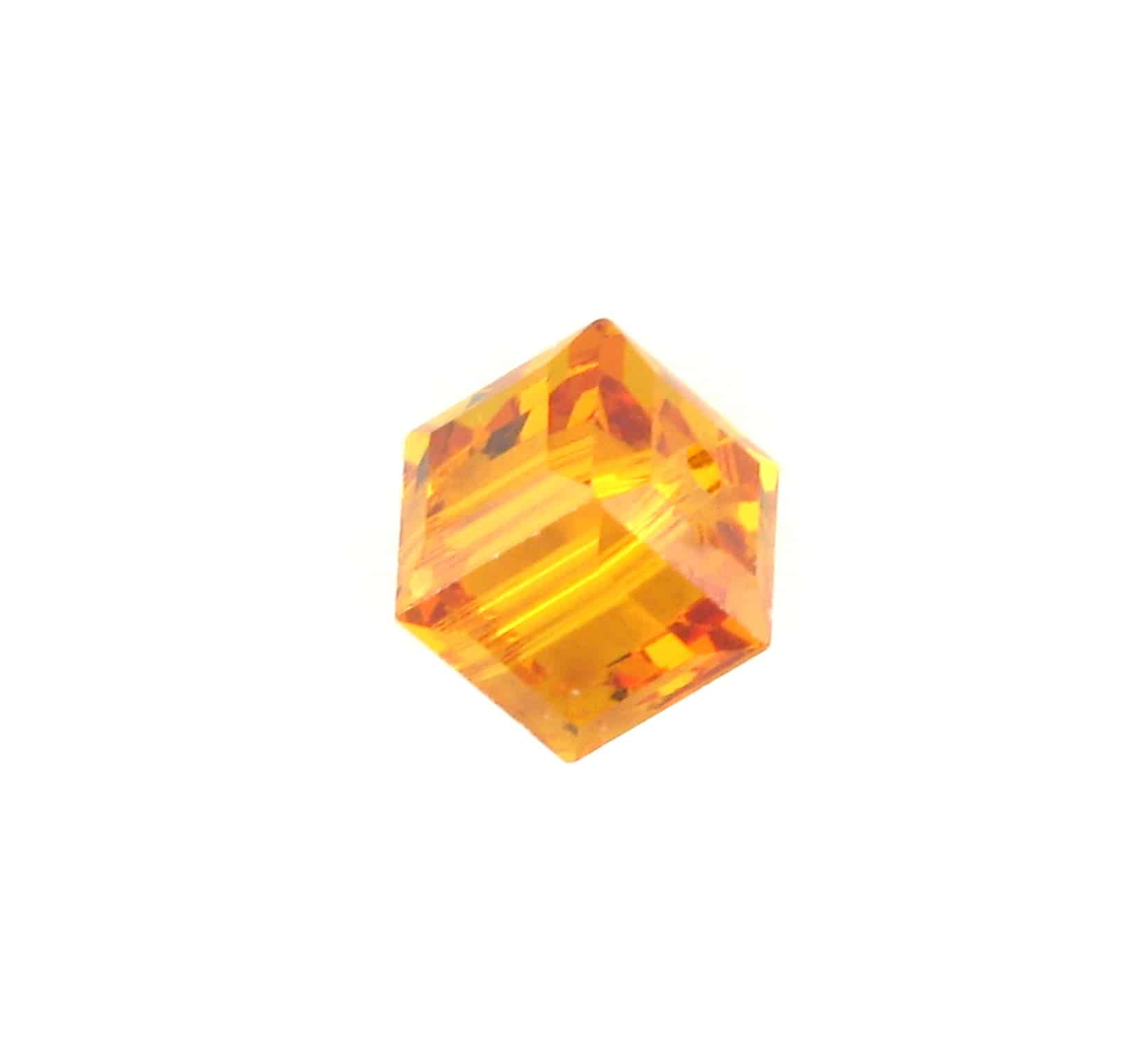 5601 - 4mm Swarovski Cube Crystal - Topaz 5601 - 4mm Swarovski Cube Crystal - Topaz