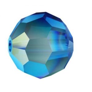5000 - 8mm Swarovski Faceted Round Bead - Capri Blue AB 5000 - 8mm Swarovski Faceted Round Bead - Capri Blue AB