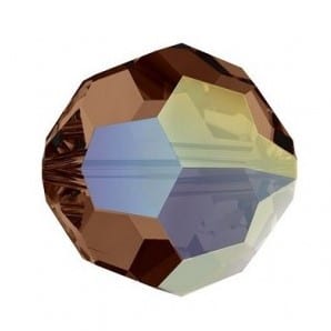 5000 - 8mm Swarovski Faceted Round Bead - Smoked Topaz AB 5000 - 8mm Swarovski Faceted Round Bead - Smoked Topaz AB
