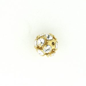 # 3708 - 8mm Gold Plated Rhinestone Ball - Crystal # 3708 - 8mm Gold Plated Rhinestone Ball - Crystal